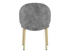 Juego de 4 sillas de comedor de chenilla gris - Patas de metal dorado