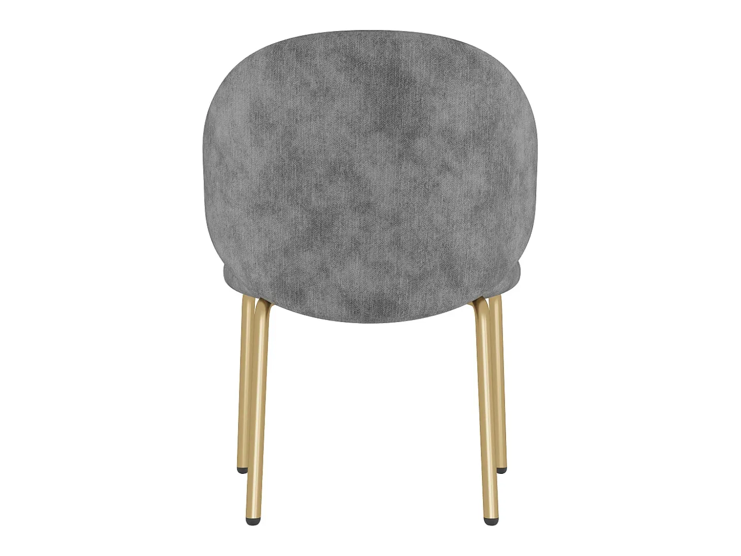 Juego de 4 sillas de comedor de chenilla gris - Patas de metal dorado
