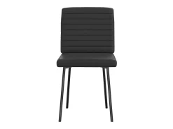 Juego de 4 sillas de comedor de piel sintética negra