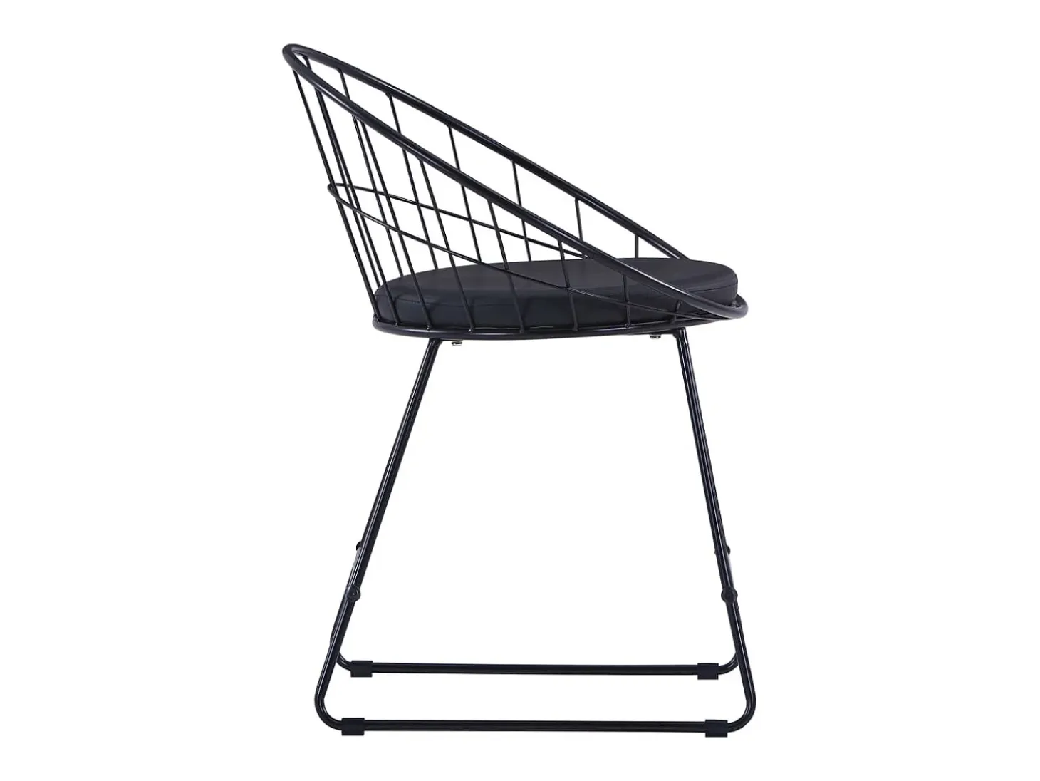 Juego de 4 sillas de comedor de piel sintética y acero negro