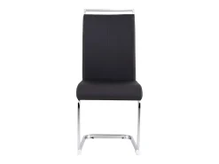 Juego de 4 sillas de comedor - estructura metálica y tapicería de polipiel - PU negro