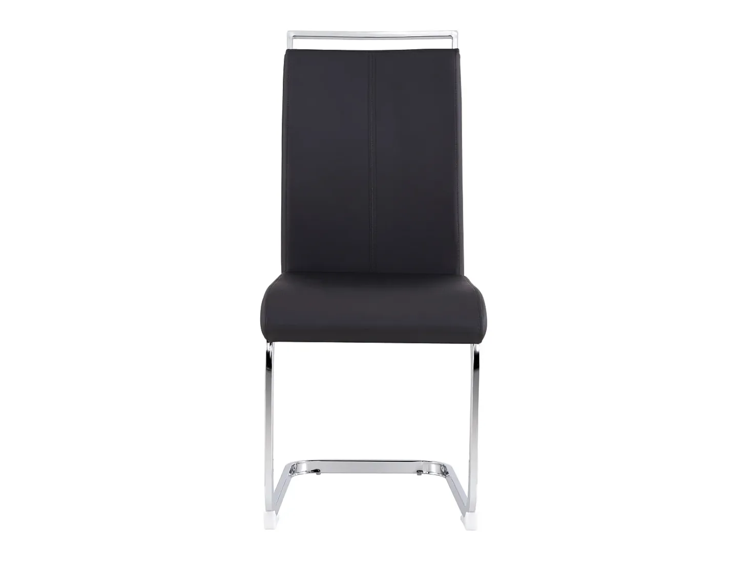 Juego de 4 sillas de comedor - estructura metálica y tapicería de polipiel - PU negro