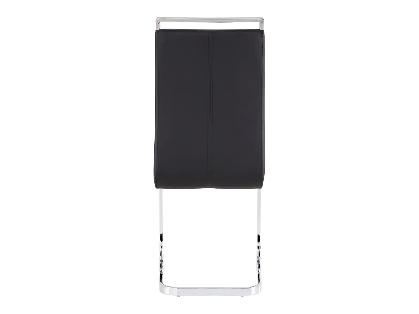 Juego de 4 sillas de comedor - estructura metálica y tapicería de polipiel - PU negro
