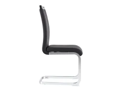Juego de 4 sillas de comedor - estructura metálica y tapicería de polipiel - PU negro