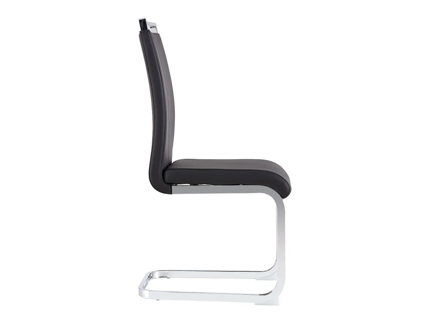 Juego de 4 sillas de comedor - estructura metálica y tapicería de polipiel - PU negro