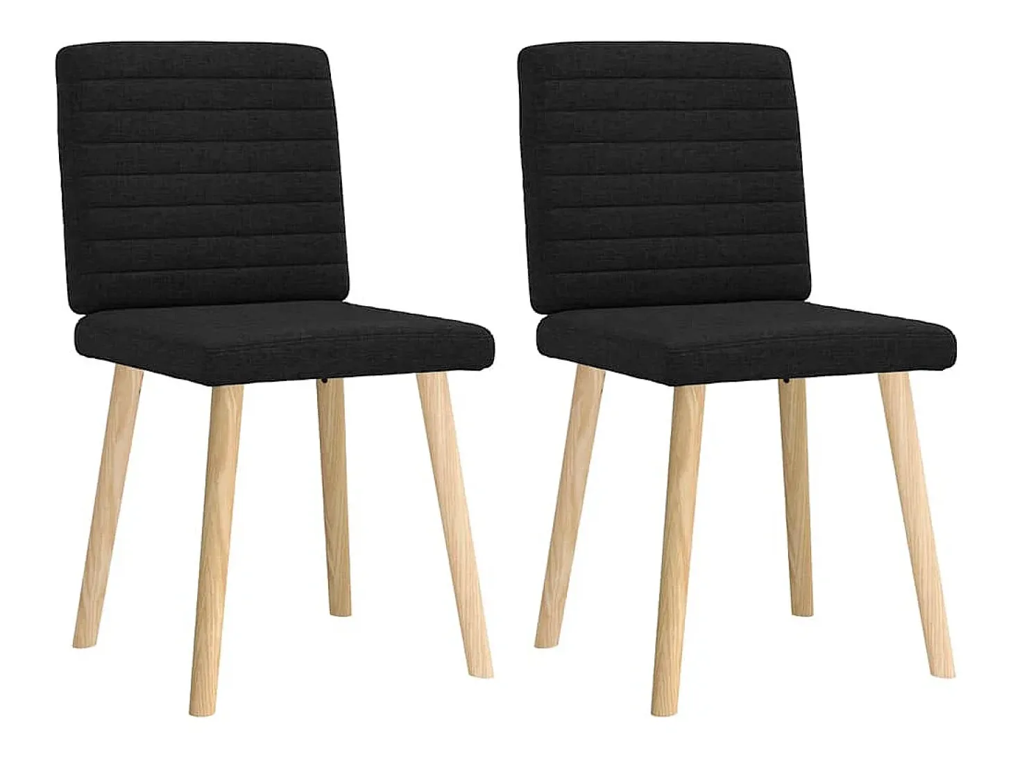 Juego de 2 sillas de comedor de tela negra