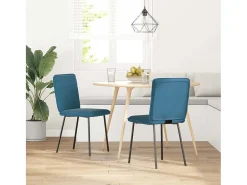 Juego de 2 sillas de comedor de terciopelo azul
