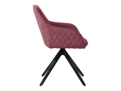 Juego de 2 sillas de comedor giratorias ML-Design en tela textil rosa viejo, silla de salón con reposabrazos/respaldo, silla giratoria de 360°
