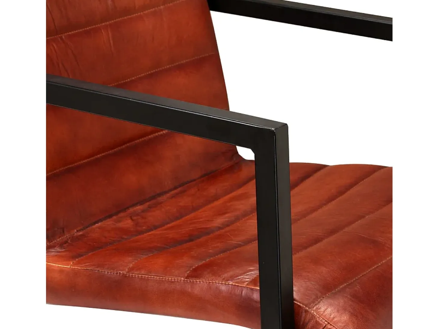 Juego de 2 sillas de comedor de cuero genuino marrón