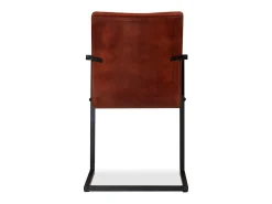 Juego de 2 sillas de comedor de cuero genuino marrón