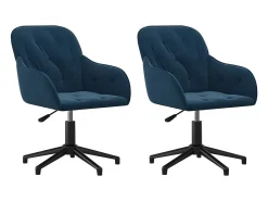 Juego de 2 sillas de comedor giratorias de terciopelo azul