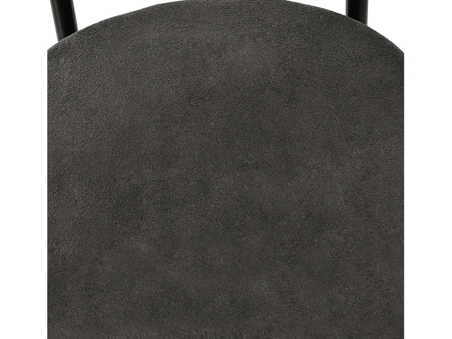 Juego de 4 sillas de comedor con respaldo en aro y reposabrazos - tejido de felpa gris oscuro