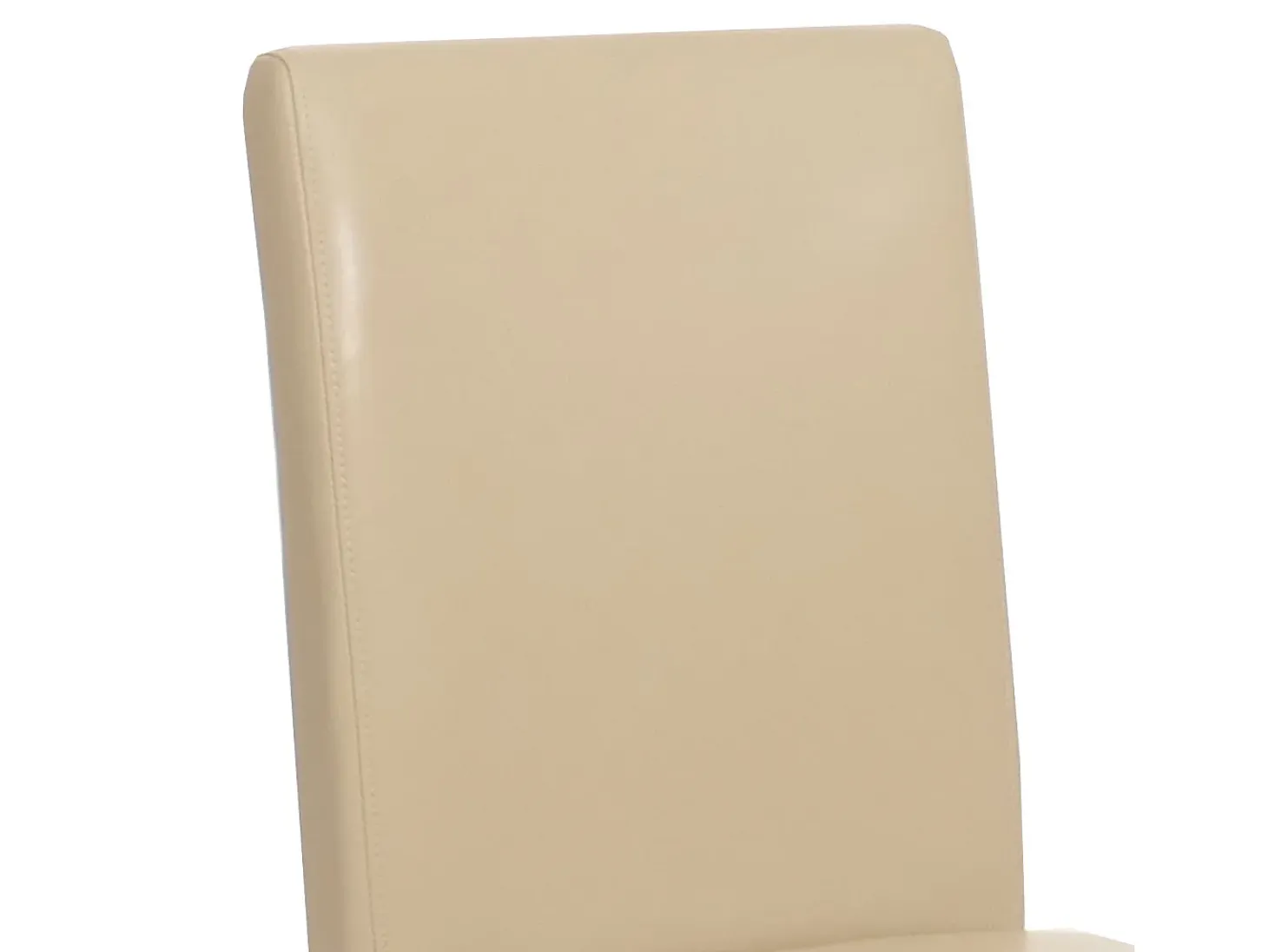 Juego de 6 sillas de comedor Littau de piel sintética, polipiel, crema, patas oscuras