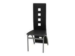 Juego de 2 sillas de comedor de piel sintética negra