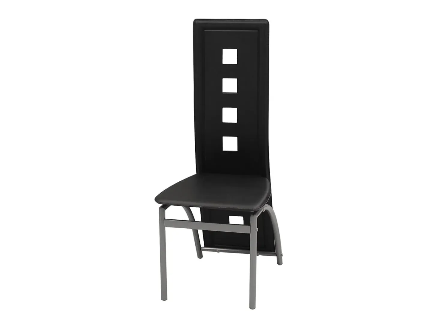 Juego de 2 sillas de comedor de piel sintética negra