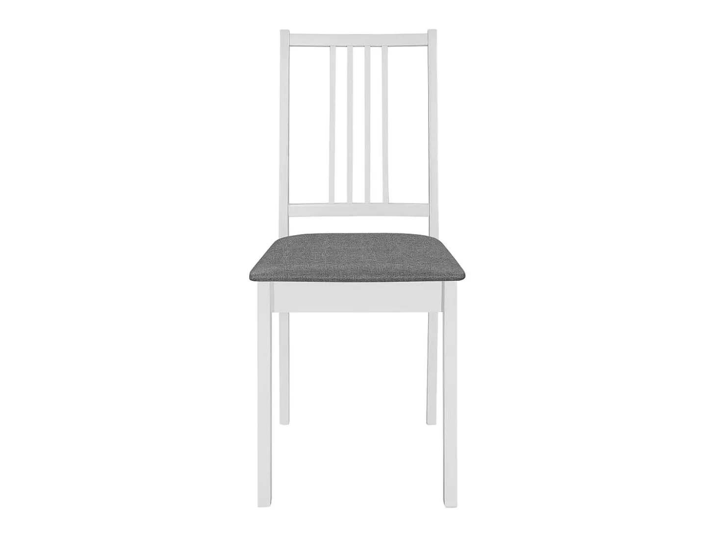 Juego de 4 Sillas de comedor con cojines madera maciza blanca ES903465