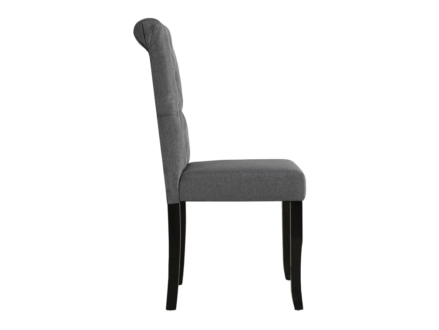 Juego de 4 sillas de comedor de tela gris oscuro