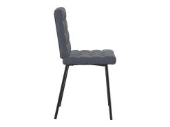 Juego de 4 sillas de comedor en terciopelo gris oscuro