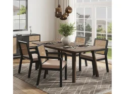 Juego de 2 sillas de comedor/vestidor de terciopelo - 56 x 57 x 83 cm - con respaldo de ratán - madera - negro