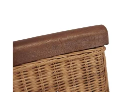 Juego de 4 sillas de comedor de ratán natural marrón