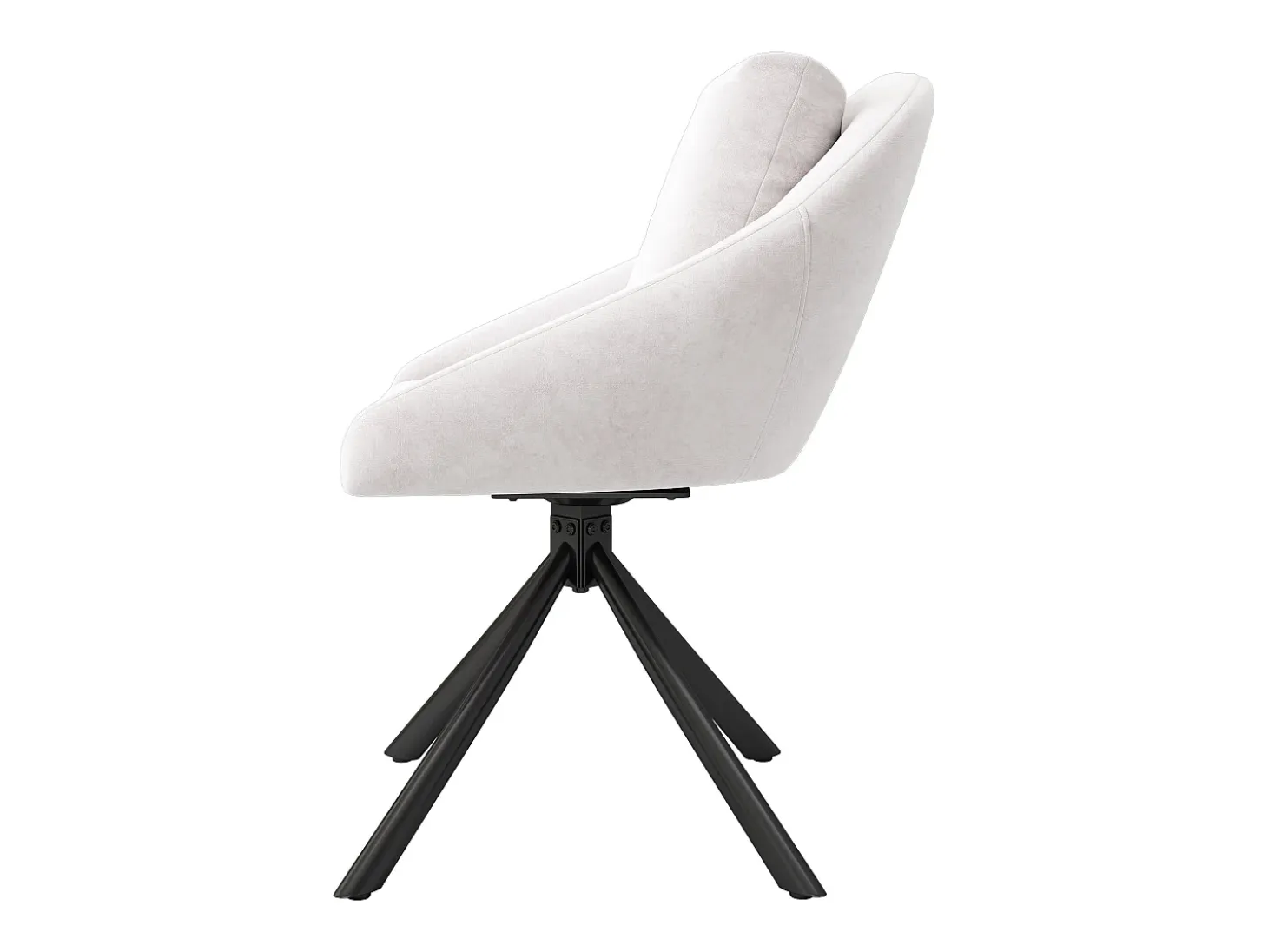 Juego de 2 sillas de comedor giratorias de terciopelo beige con respaldo tapizado y patas de metal negro