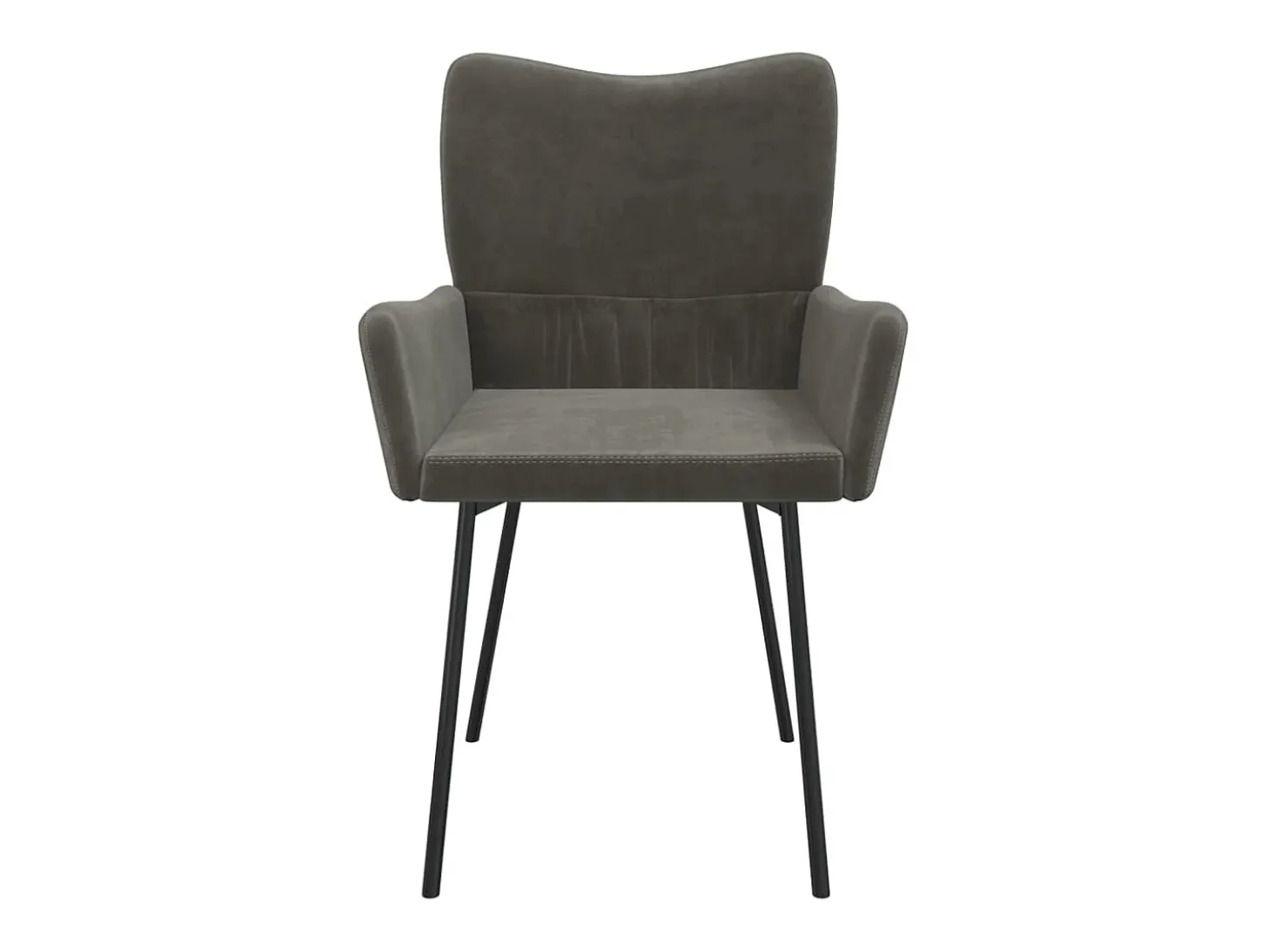 Juego de 2 sillas de comedor de terciopelo gris oscuro