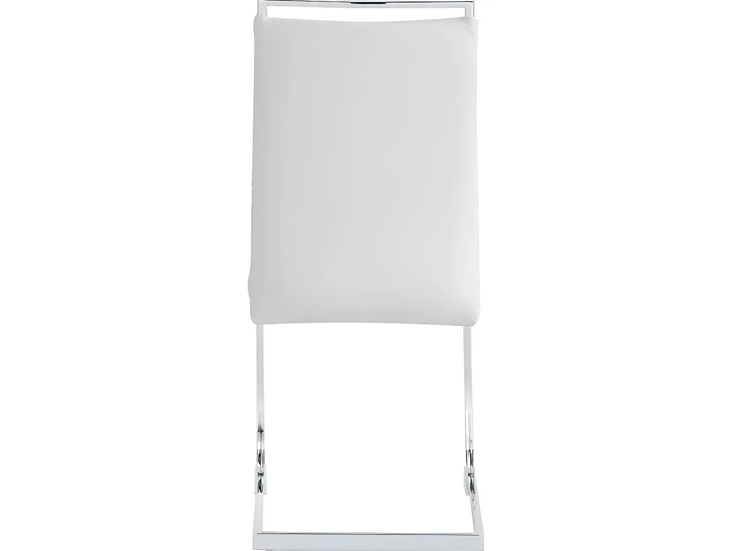Juego de 6 sillas de comedor - piel sintética y respaldo de lino - blanco