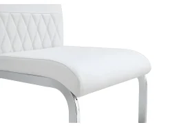 Juego de 6 sillas de comedor - piel sintética y respaldo de lino - blanco