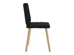 Juego de 4 sillas de comedor de tela negra