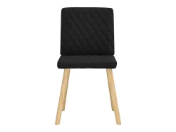 Juego de 4 sillas de comedor de tela negra