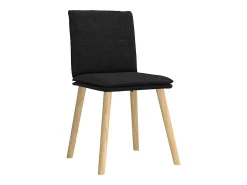 Juego de 6 sillas de comedor de tela negra