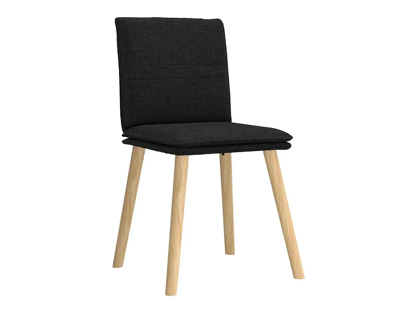 Juego de 6 sillas de comedor de tela negra