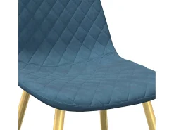Juego de 4 sillas de comedor de terciopelo azul