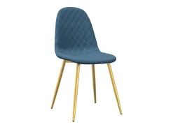 Juego de 4 sillas de comedor de terciopelo azul