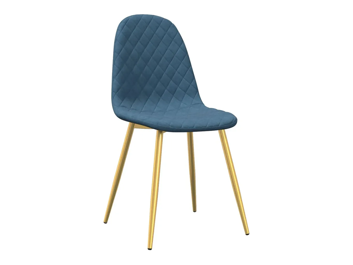Juego de 4 sillas de comedor de terciopelo azul