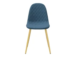Juego de 4 sillas de comedor de terciopelo azul