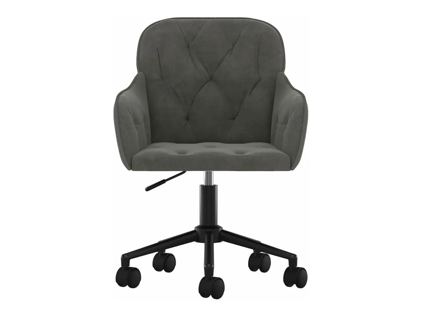 Juego de 2 Sillas de comedor giratorias terciopelo gris oscuro ES291475
