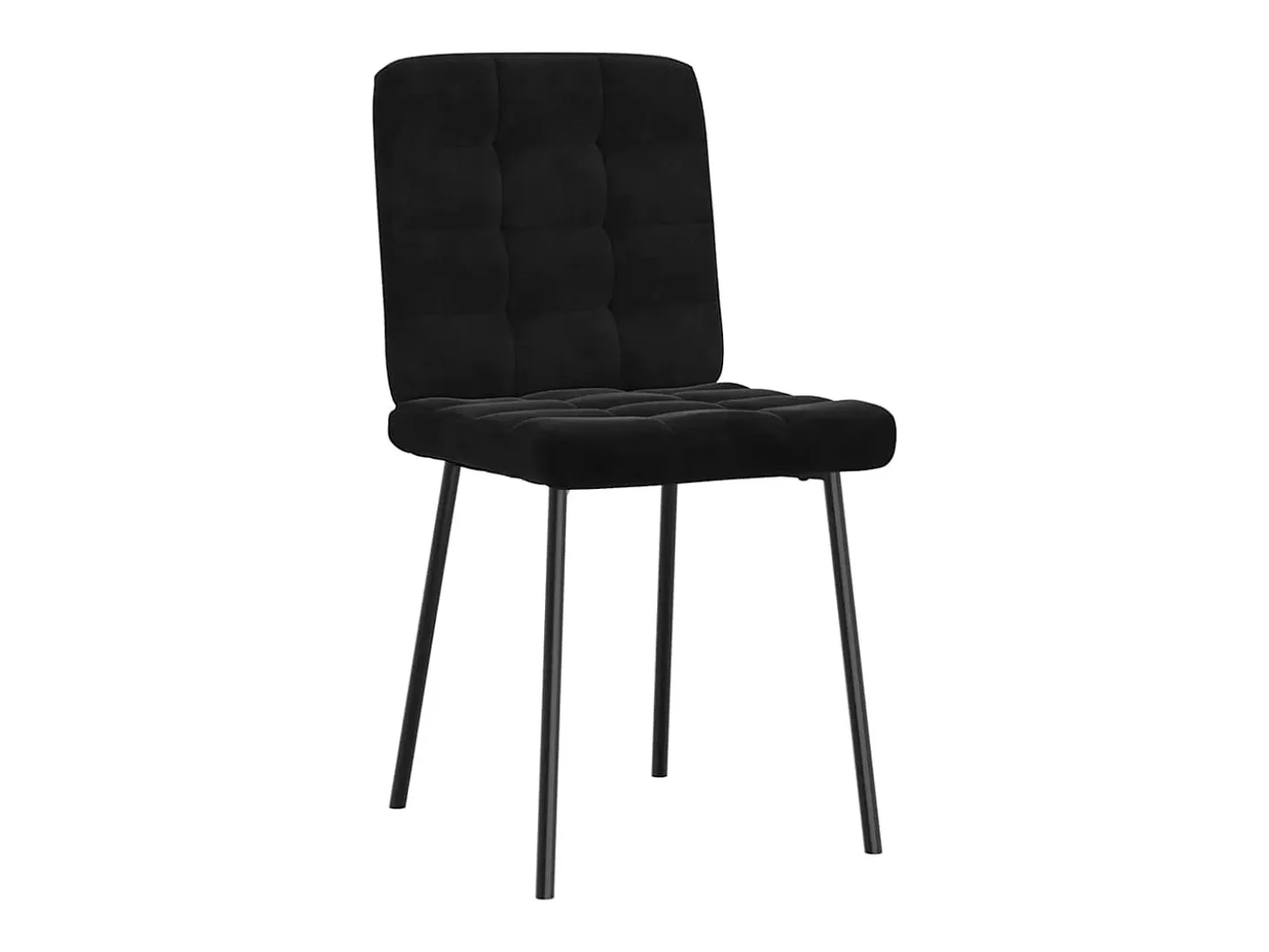 Juego de 4 sillas de comedor de terciopelo negro