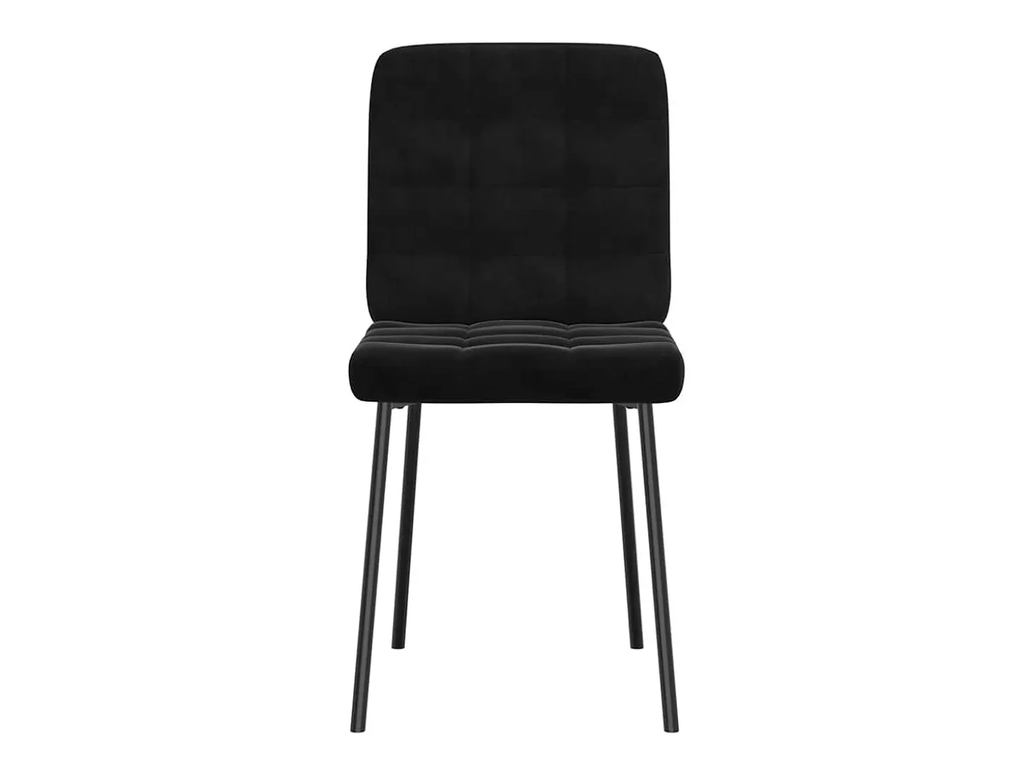 Juego de 4 sillas de comedor de terciopelo negro