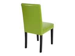 Juego de 6 sillas de comedor Littau de piel sintética, polipiel, verde, patas oscuras