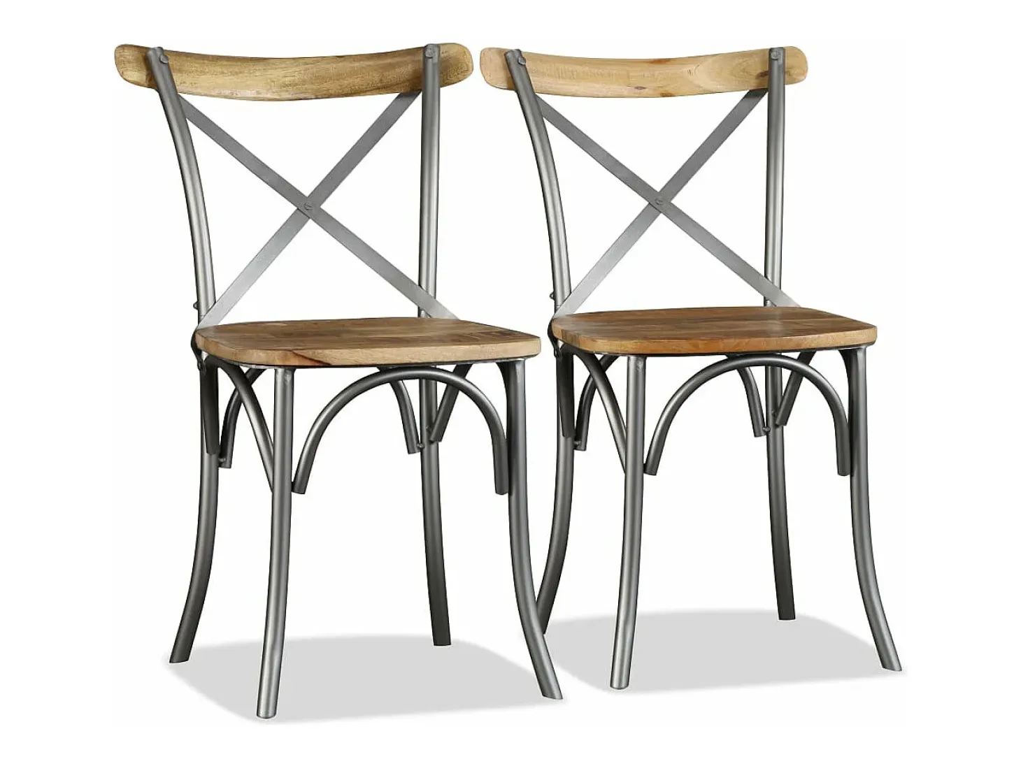 Juego de 2 Sillas de comedor madera maciza de mango ES968508