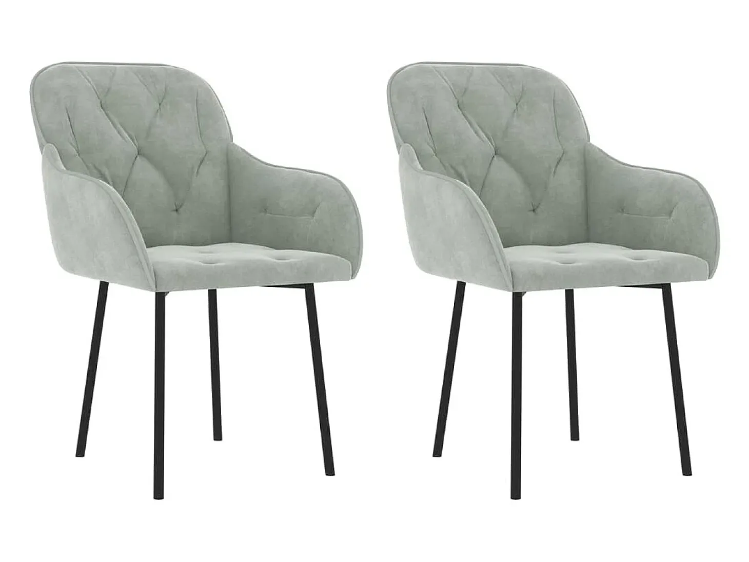 Juego de 2 Sillas de comedor terciopelo gris claro ES762236