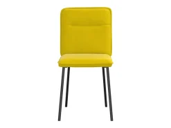 Juego de 2 sillas de comedor de terciopelo amarillo