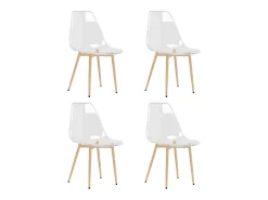 Juego de 4 Sillas de comedor transparente PET ES464198