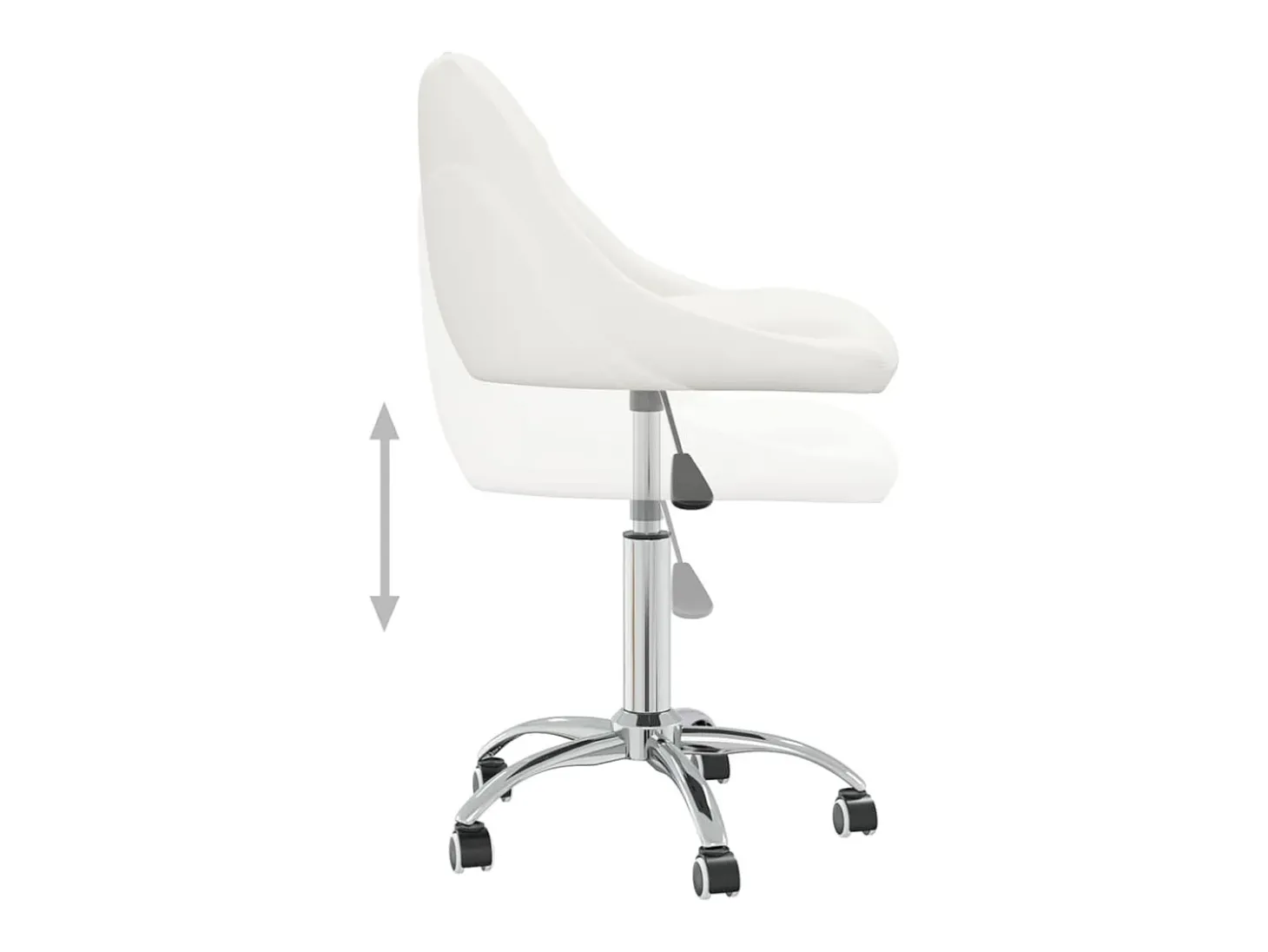 Juego de 2 sillas de comedor giratorias en piel sintética blanca