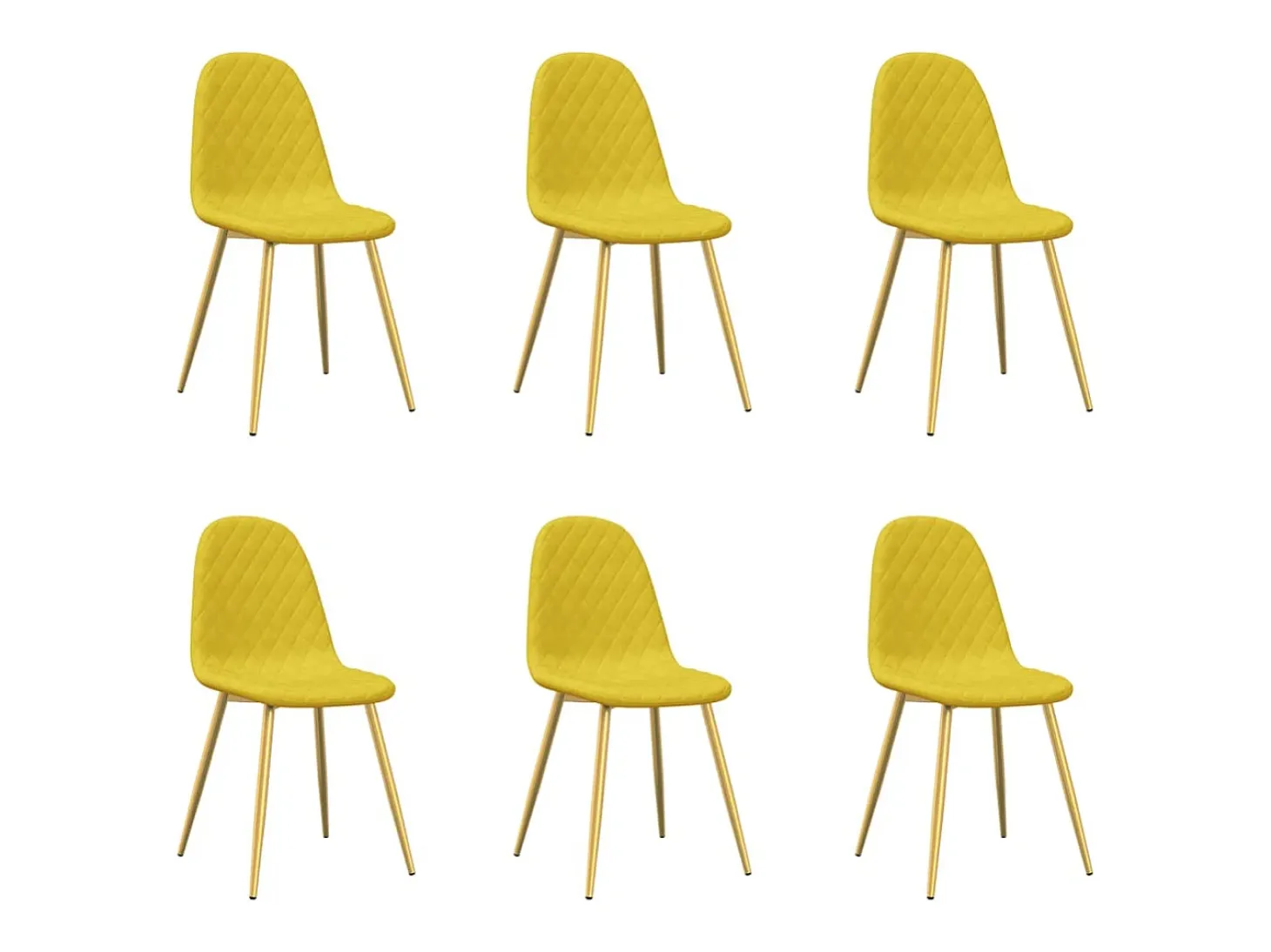 Juego de 6 Sillas de comedor terciopelo amarillo mostaza ES251014