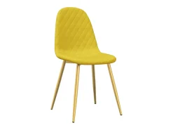 Juego de 6 Sillas de comedor terciopelo amarillo mostaza ES251014