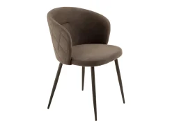 Juego de 2 sillas de comedor "Claris" en tejido marrón acolchado cm 56x55 78h