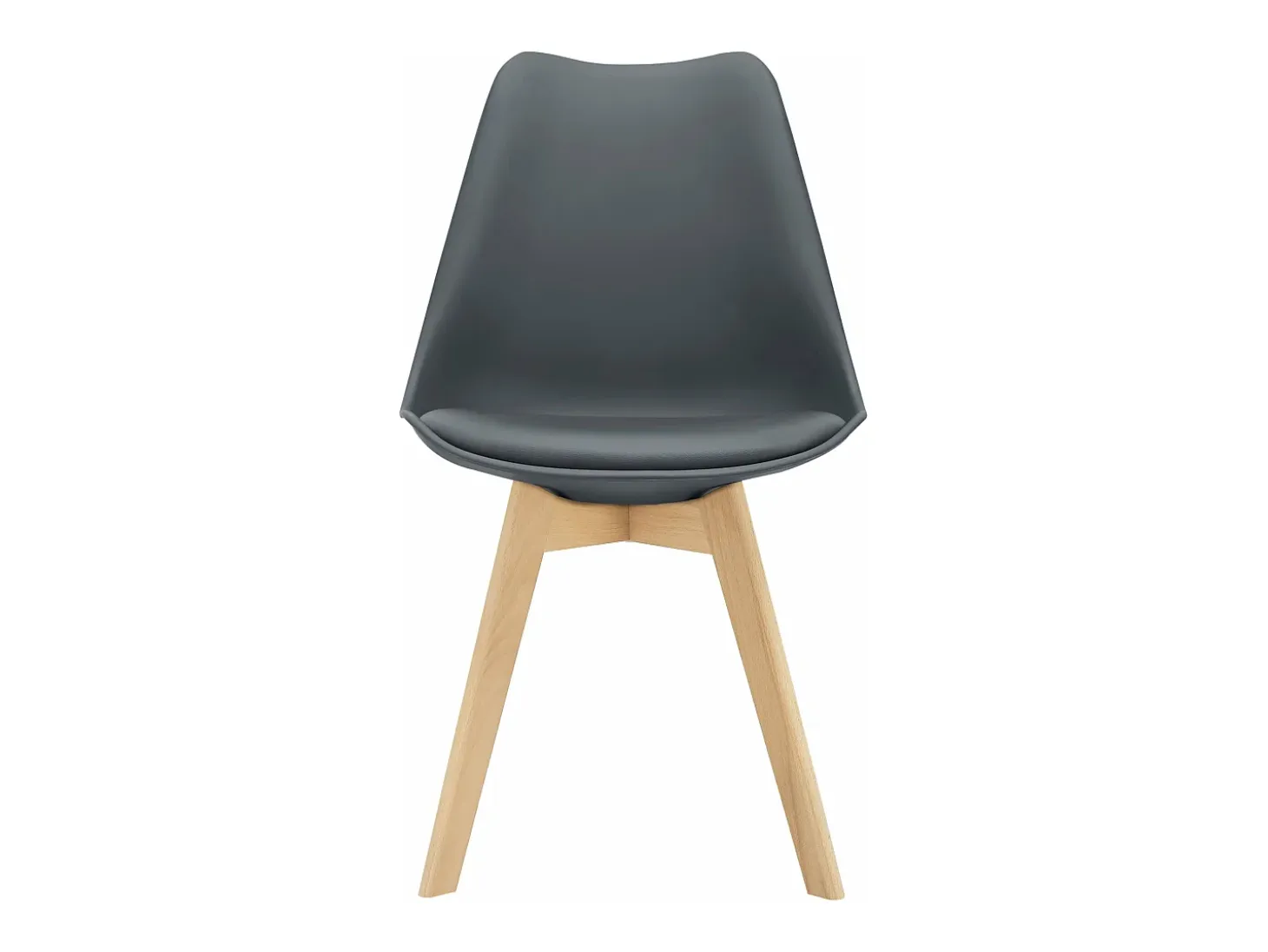 Juego de 2 sillas de comedor de piel sintética gris diseño escandinavo 03_0002770