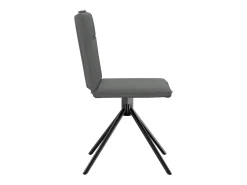 Juego de 4 sillas de comedor de tela gris oscuro